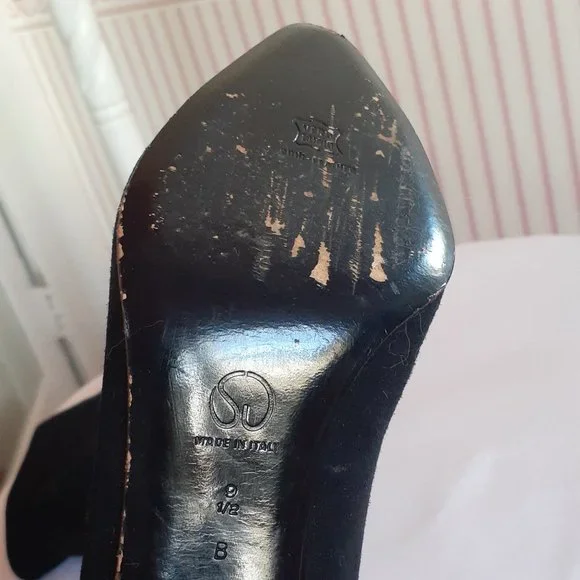 St. John Black Ankle Boots with Gold Accent - Picture 8 of 15